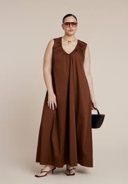ELOQUII Shirred Neckline Tank Dress