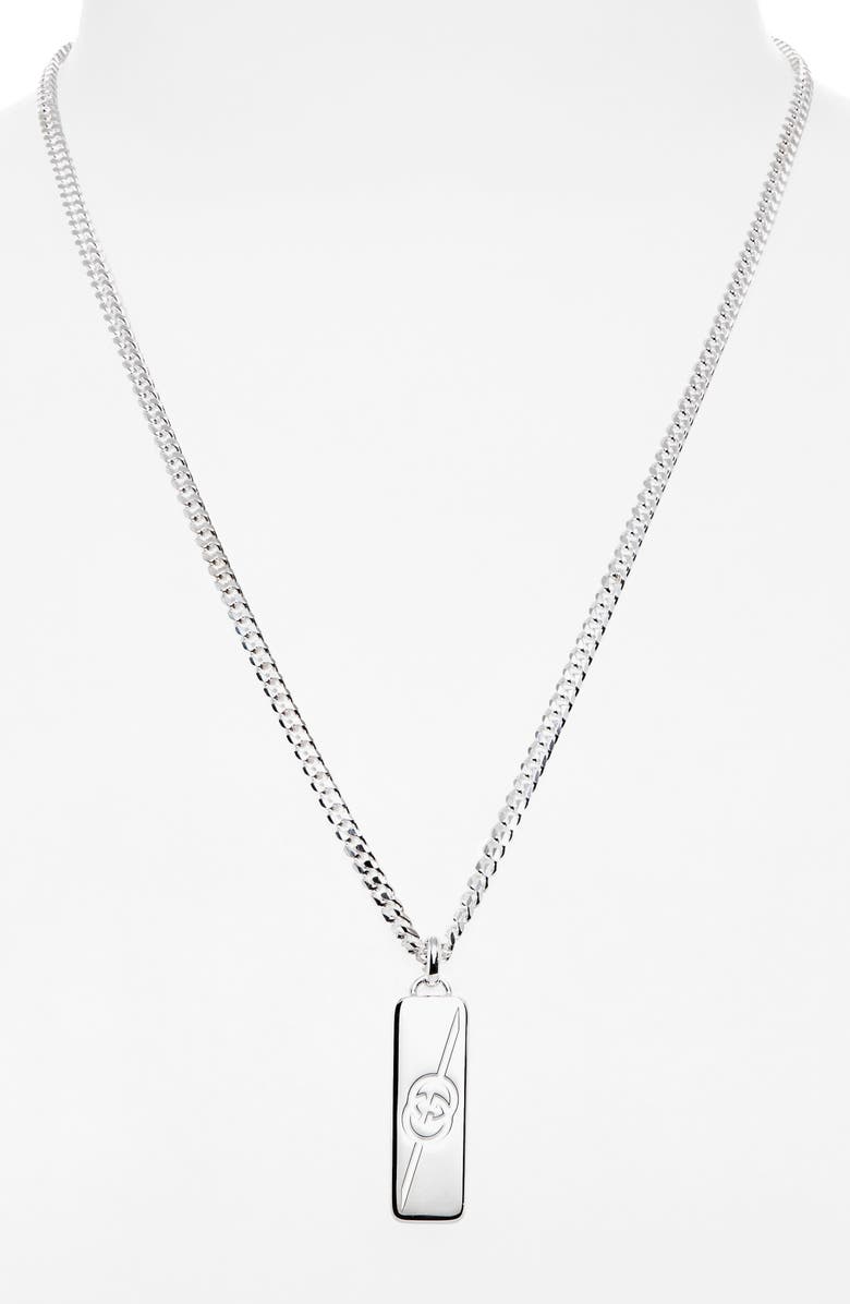 Gucci Interlocking-G Tag Pendant Necklace, Alternate, color,