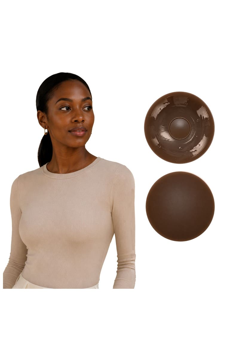 Edgestick Circle Adhesive-Free Center Reusable Silicone Nipple Covers, Alternate, color, Espresso