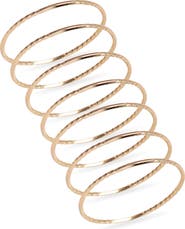 Nordstrom 7-Back Faceted Skinny Ring Stack