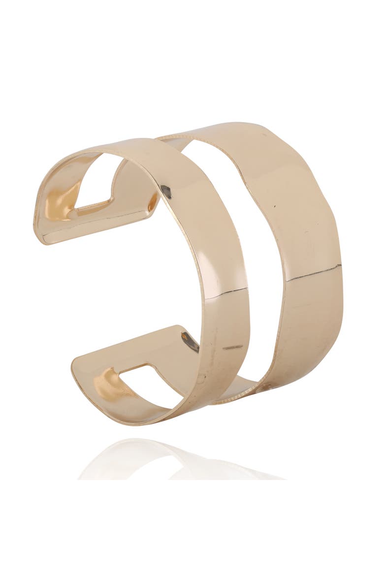 Double Band Cuff Bracelet, Main, color, Gold