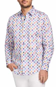 Robert Graham Peterman Geo Print Cotton Dress Shirt