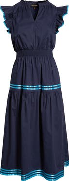 SUGARLIPS Solene Ruffle Cotton Maxi Dress
