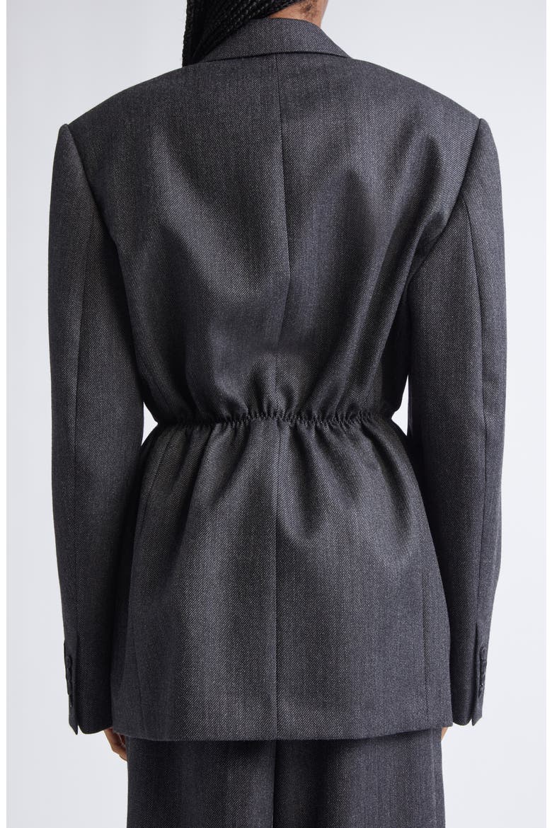 Oversize Wool Gabardine Blazer, Alternate, color, BLACK/ CHARCOAL