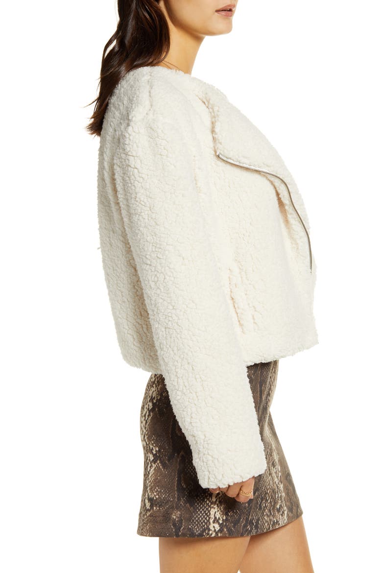 Faux Shearling Jacket, Alternate, color, IVORY