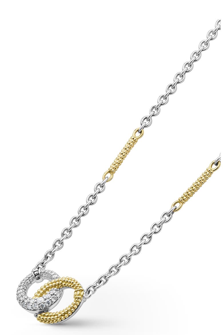 Caviar Lux Ring Pendant Necklace, Alternate, color, STERLING SILVER