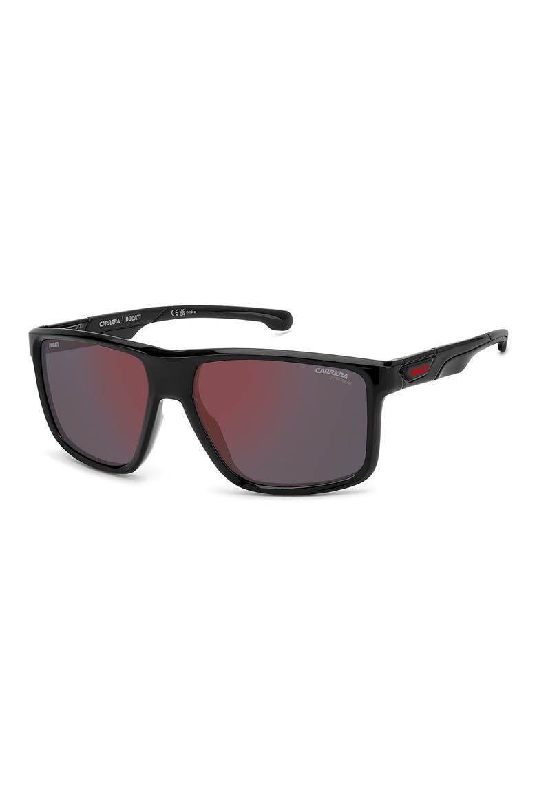 x Ducati Carduc 60mm Polarized Rectangular Sunglasses, Alternate, color, BLACK RED/ REDSP PZ HCAR