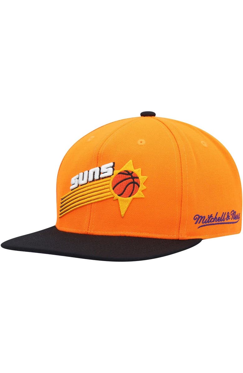 Mitchell & Ness Men's Mitchell & Ness Orange/Black Phoenix Suns Hardwood Classics 40th Anniversary Team Side Fitted Hat, Alternate, color, 