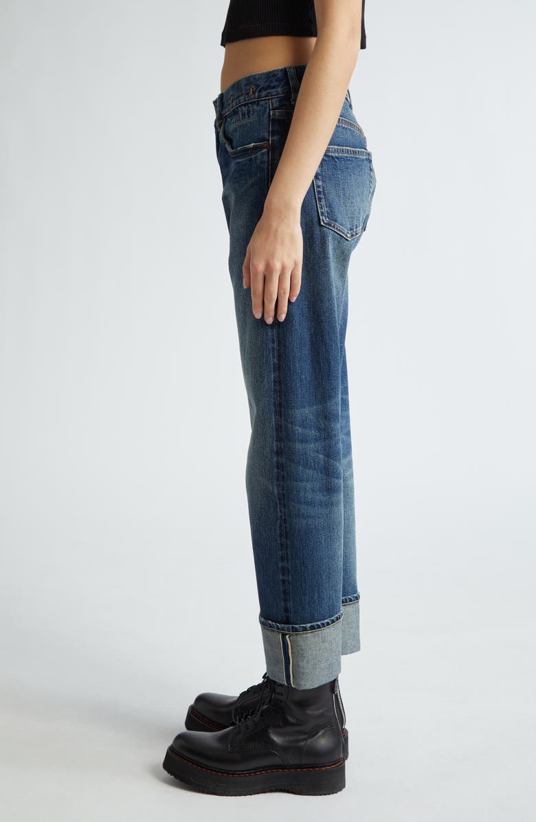 R13 Romeo Cuff Distressed Straight Leg Jeans, Alternate, color, 