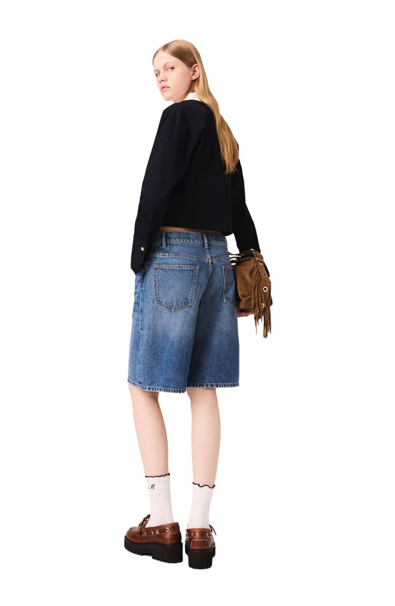 maje Cropped poplin shirt, Alternate, color, Navy