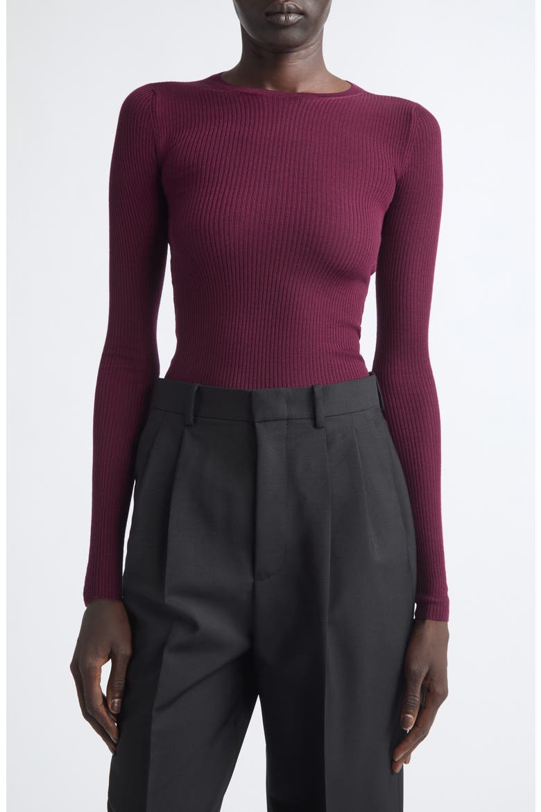 Lightweight Wool Crewneck Sweater, Main, color, CHERRY
