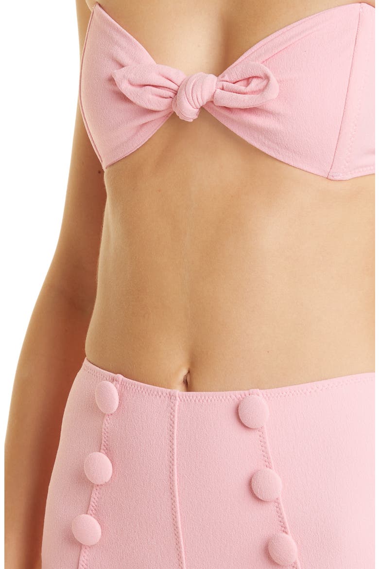 Poppy Button High Waist Two-Piece Swimsuit, Alternate, color, PINK CREPE