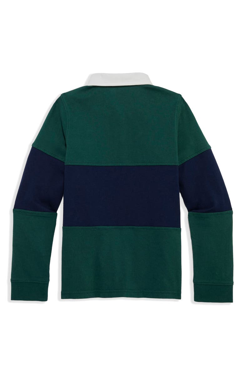 vineyard vines Kids' Colorblock Rugby Shirt, Alternate, color, Charleston Green