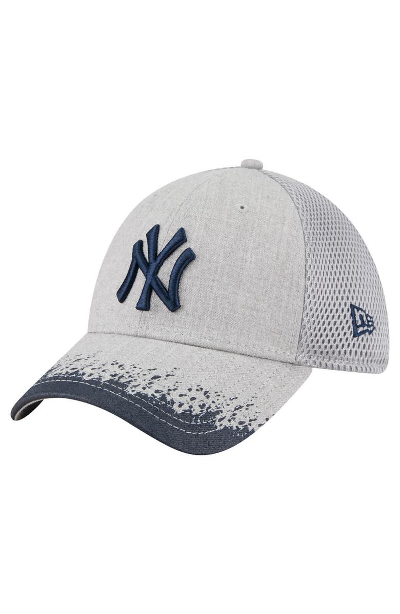 New Era Men's New Era Gray New York Yankees Visor Paint Splatter 39THIRTY Flex Hat, Main, color, Gray