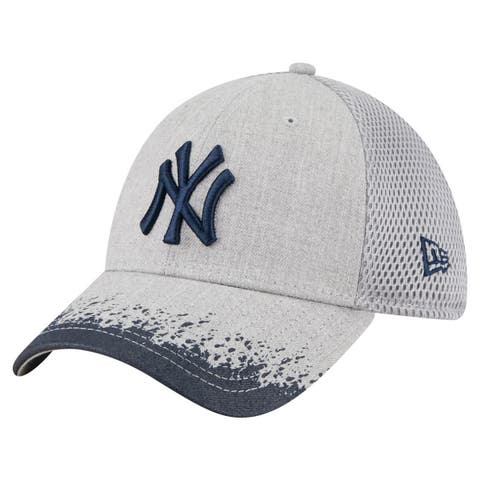 Men's New Era Gray New York Yankees Visor Paint Splatter 39THIRTY Flex Hat