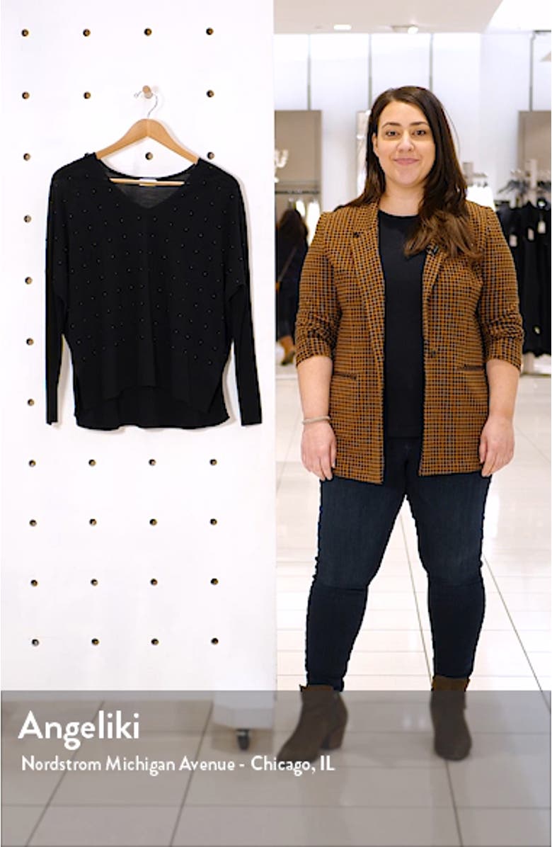 Studded V-Neck Merino Wool Sweater, sales video thumbnail