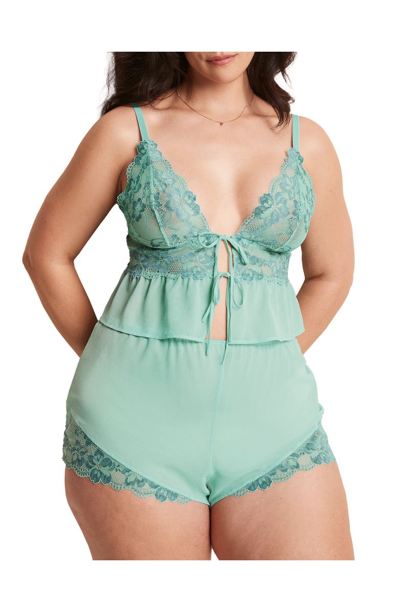 Adore Me Tammy Camisole & Shorts Set Lingerie, Main, color, Medium Green