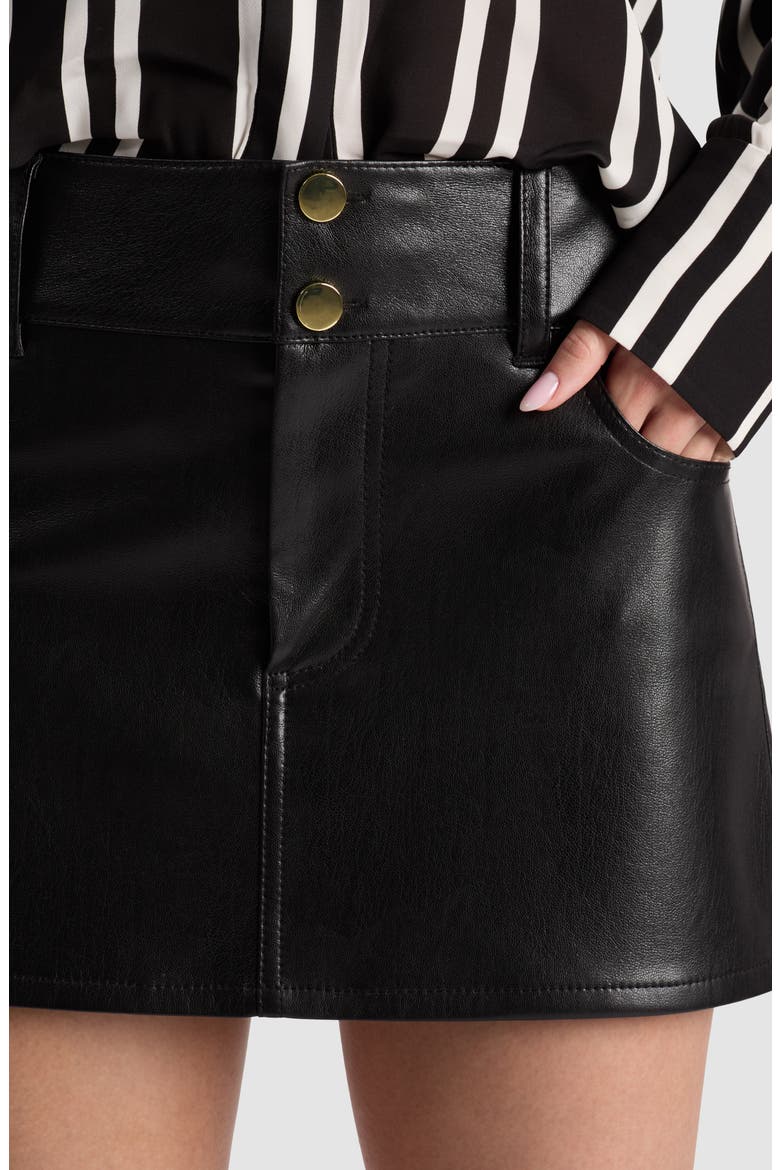 Laika Faux Leather Miniskirt, Alternate, color, BLACK
