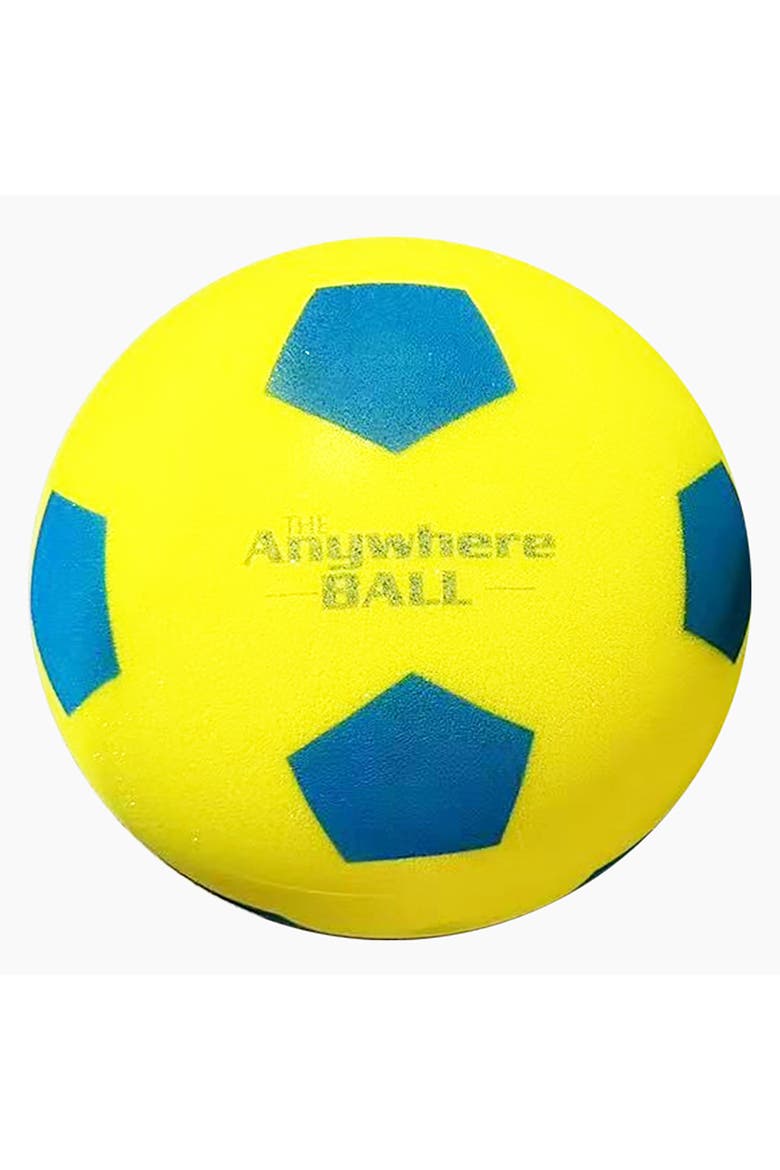 Silent Soccer Ball 8" Yellow& Blue Squishy Foam Ball, Size 4, Main, color, Multicolored