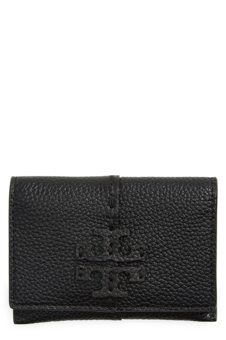 McGraw Leather Flap Card Case, Main, color, BLACK