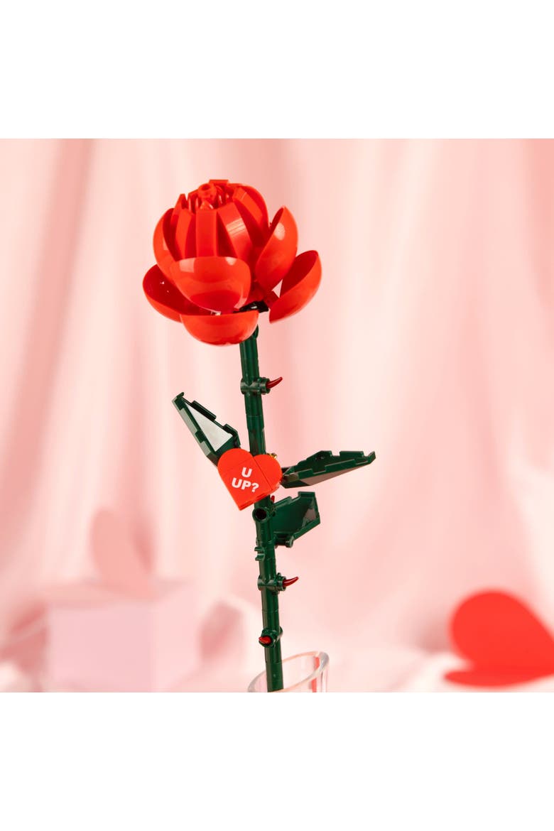 Bricktanicals Red Long Stem Rose Building Set, Alternate, color, Pink