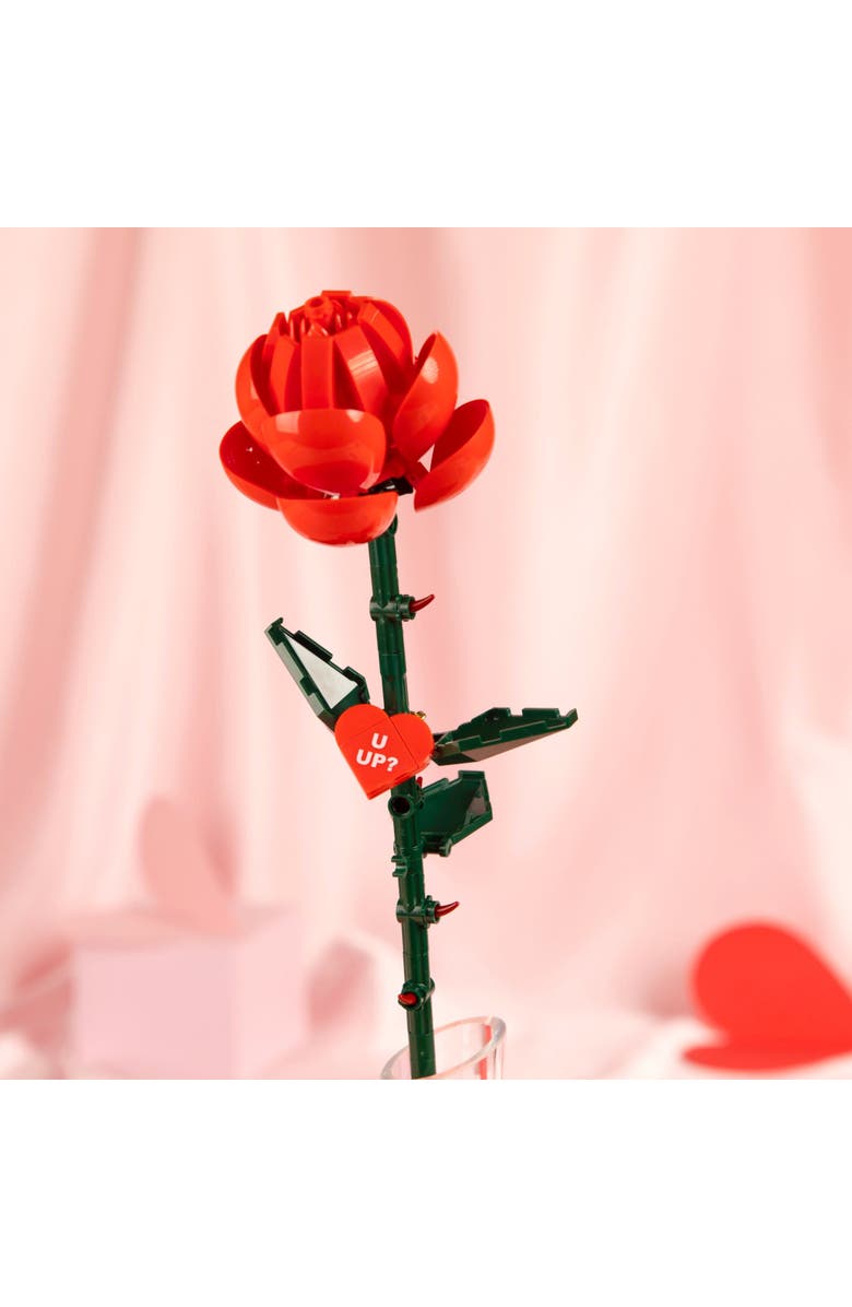 Brickcraft Bricktanicals Red Long Stem Rose Building Set, Alternate, color, Pink