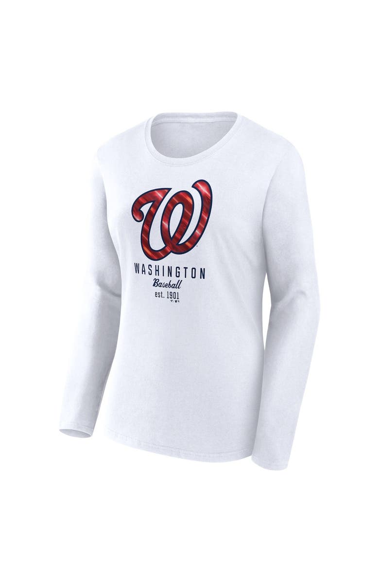 FANATICS Women's Fanatics Branded White Washington Nationals Lightweight Fitted Long Sleeve T-Shirt, Alternate, color, White