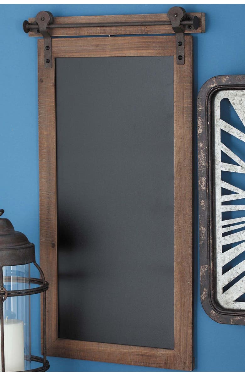 SONOMA SAGE HOME Brown Wood Sign Wall Decor with Chalkboard, Alternate, color,