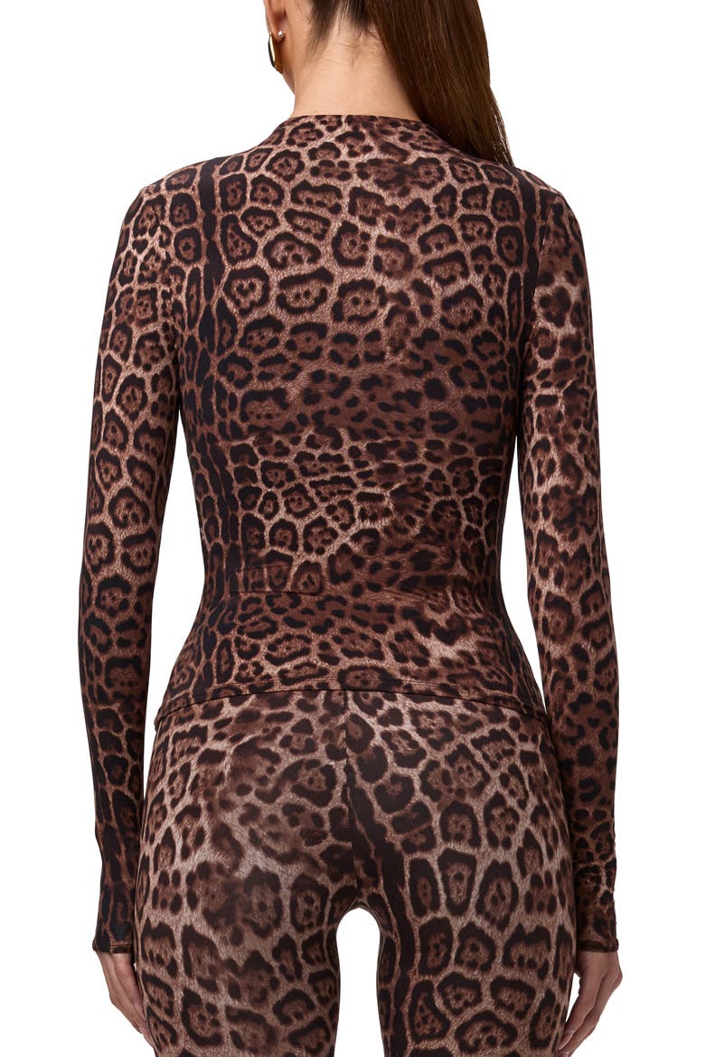 Print Turtleneck Top, Alternate, color, BROWN LEOPARD