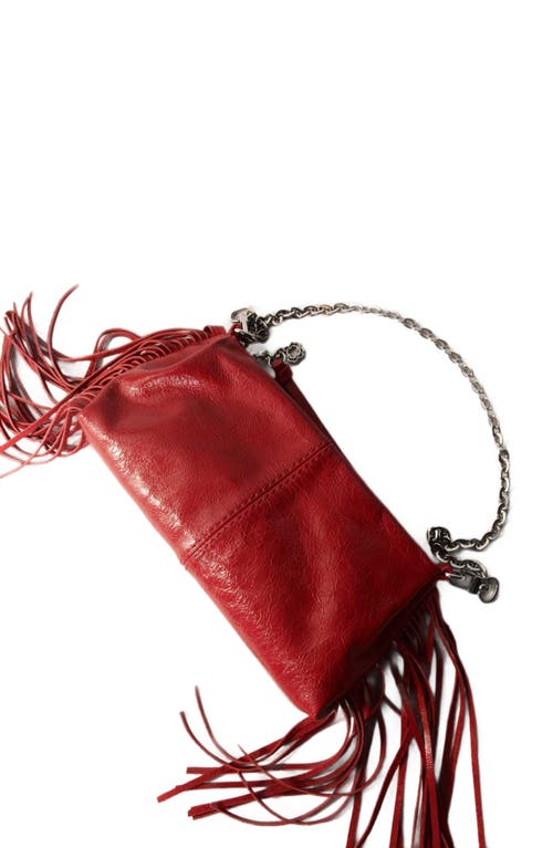 Maje Miss M Pouch Leather Clutch In Red