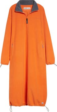 Sandy Liang Sloan Long Sleeve Fleece Half Zip Midi Dress