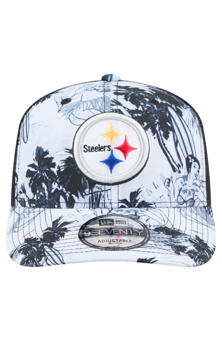 New Era Men's New Era  Black Pittsburgh Steelers Hula Trucker 9SEVENTY Adjustable Hat, Alternate, color, 