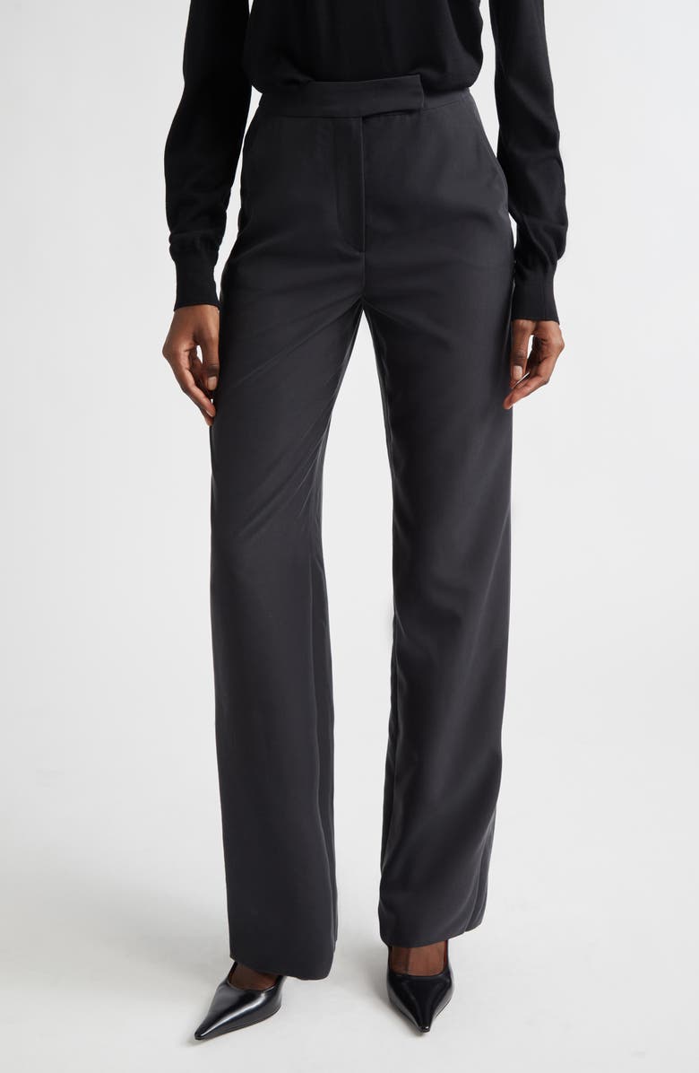 Emporio Armani Straight Leg Pants, Main, color, Solid Black