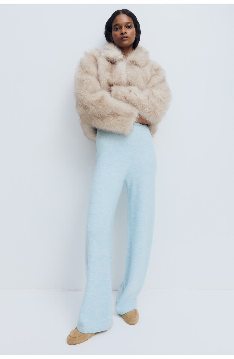 H&M Knitted Pull-on Trousers, Alternate, color, Light Blue Melange