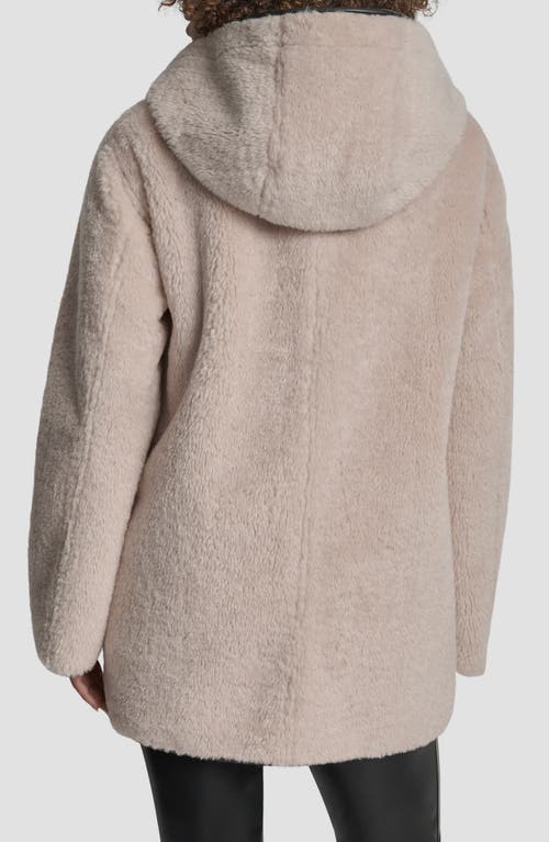 Dkny Faux Fur Toggle Hooded Jacket In Neutral