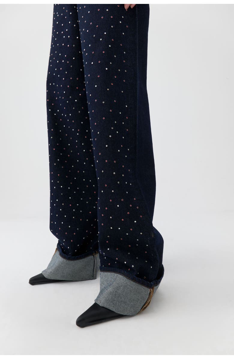 Nocturne High Waist Folding Leg Jeans, Alternate, color,