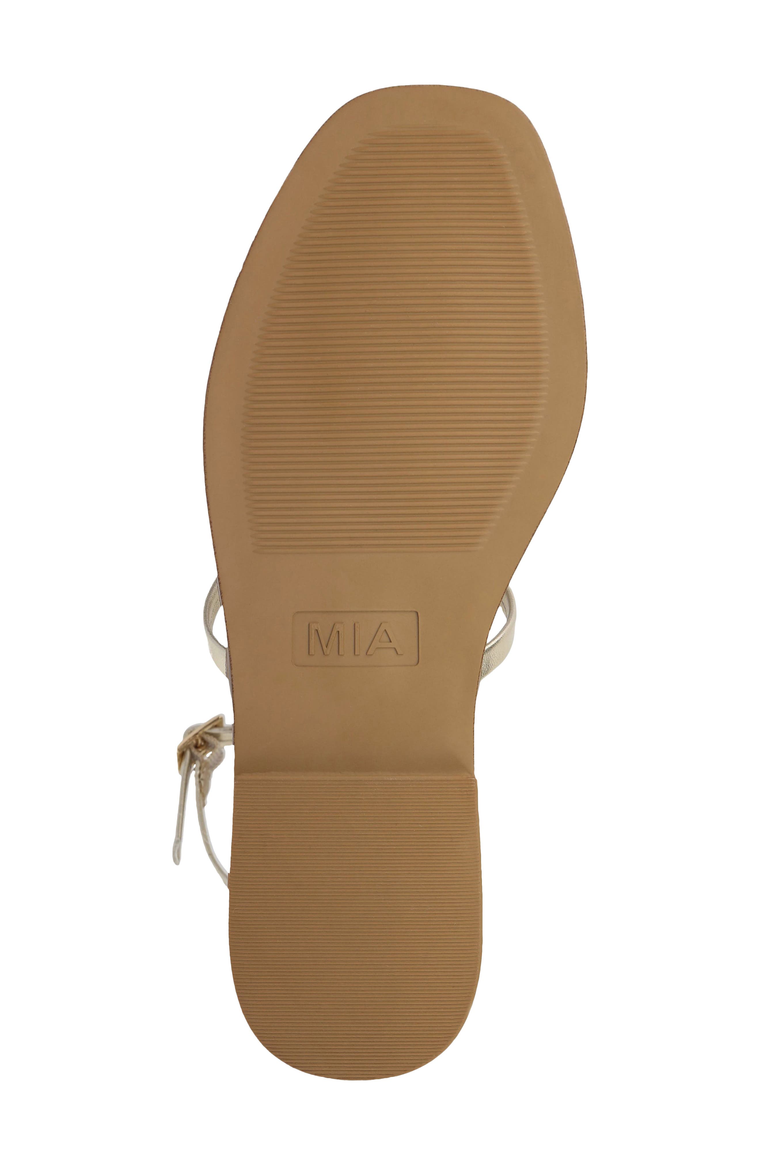 MIA Dorcie Ankle Strap Sandal, Alternate, color, Soft Gold