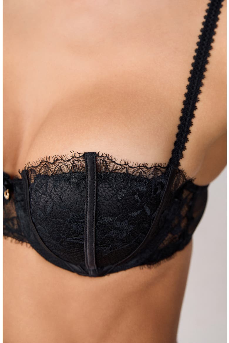 Mascarade Push-Up Balconette Bra, Alternate, color, BLACK