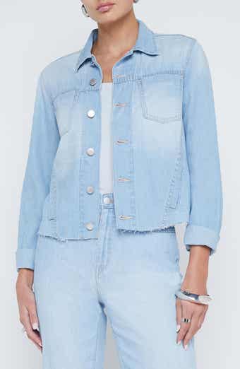 L'AGENCE Janelle Raw Hem Cotton Denim Jacket