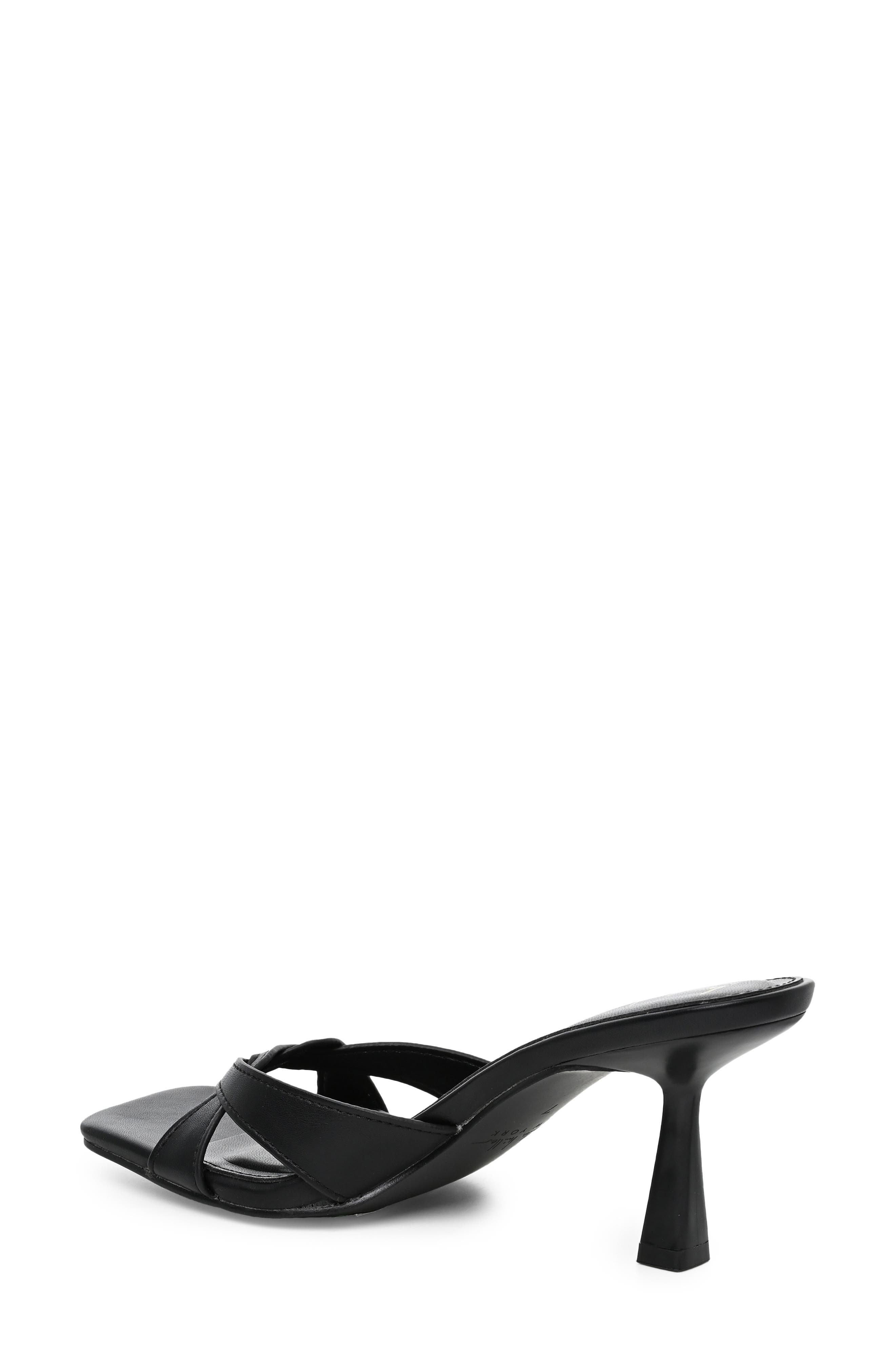 Twist Strap Heeled Sandal, Alternate, color, BLACK