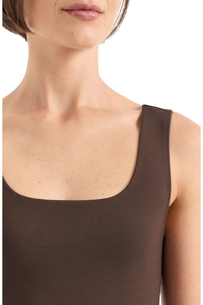On The Go-To Square Neck Tank Made With Organic Cotton, Alternate, color, Cocoa