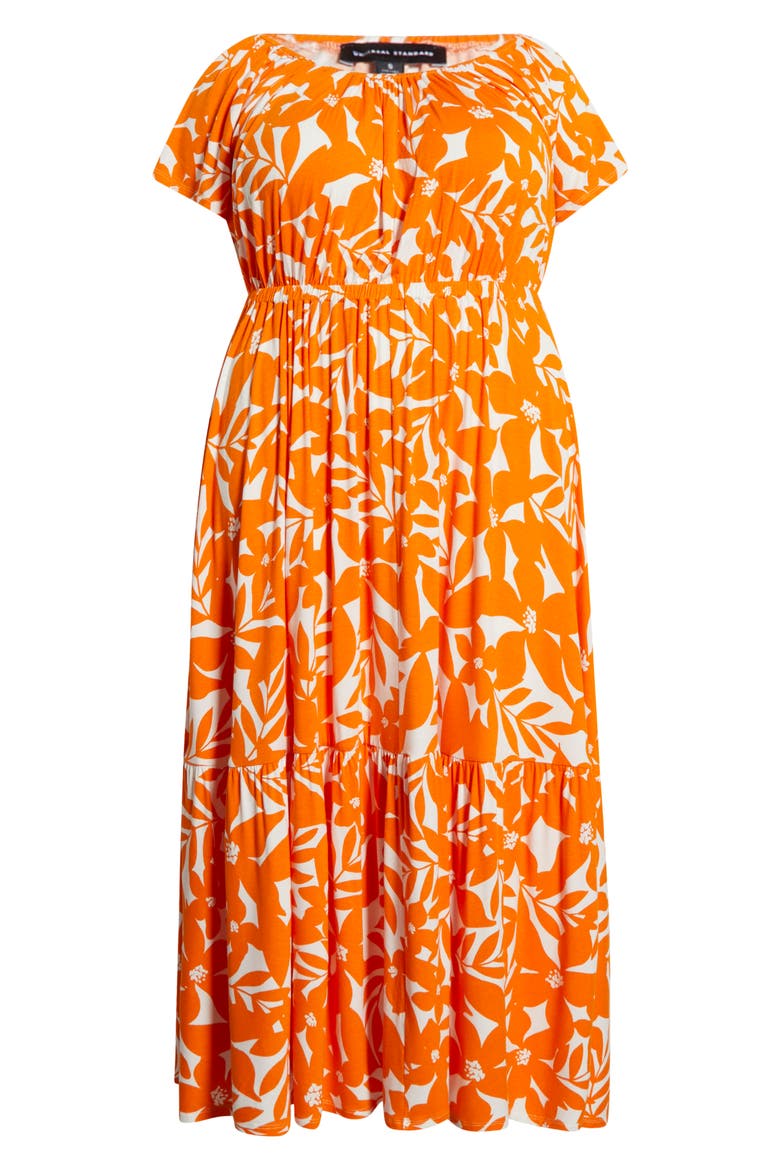 Liquid Jersey Maxi Dress, Alternate, color, PETAL PRINT IN ARANCIA
