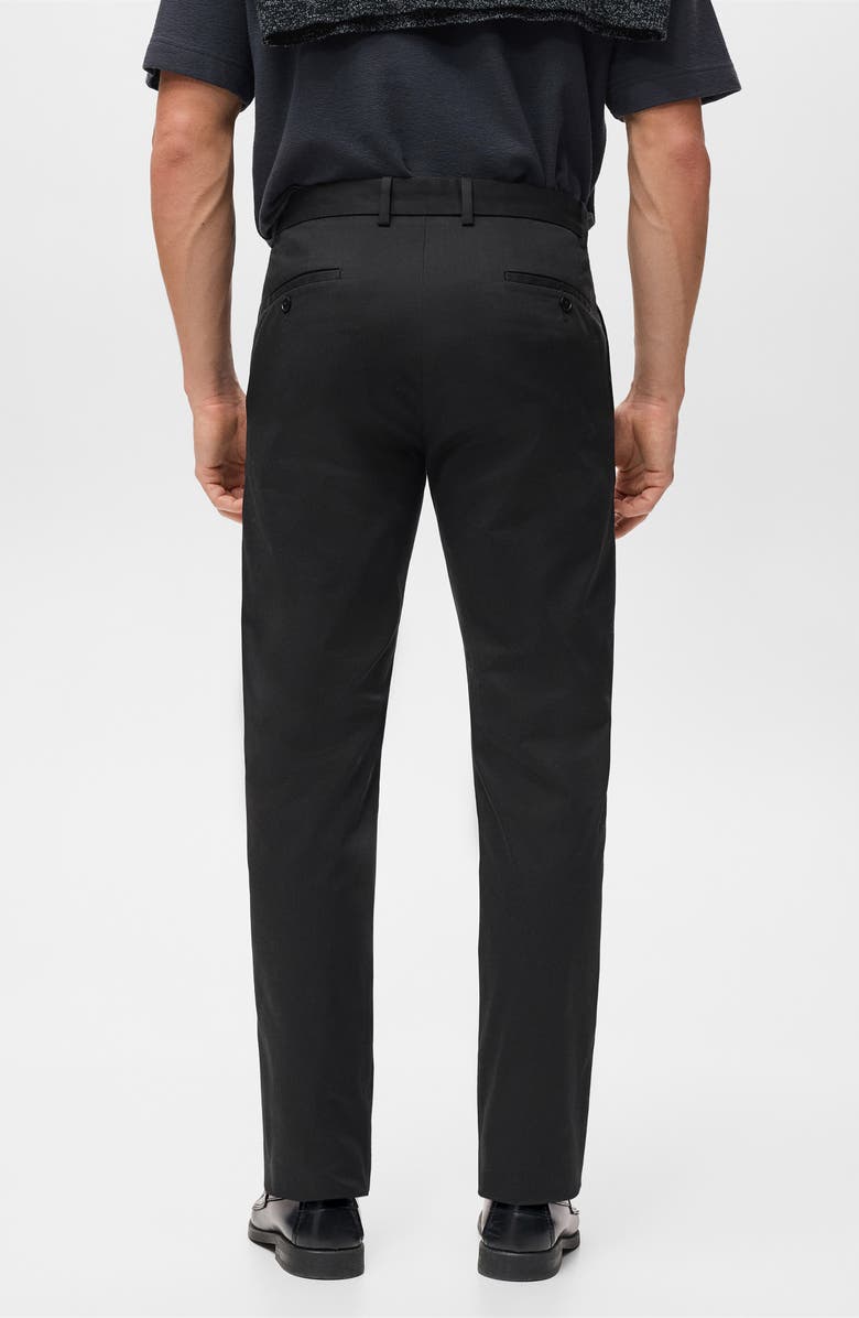 MANGO Dublino Slim Fit Flat Front Stretch Stretch Chinos, Alternate, color, Black