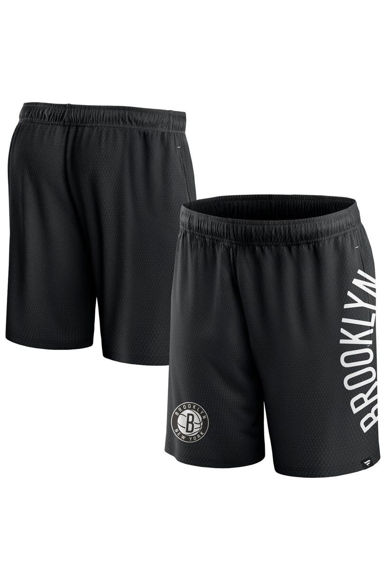 Men's Fanatics Branded Black Brooklyn Nets Post Up Mesh Shorts, Main, color, Black