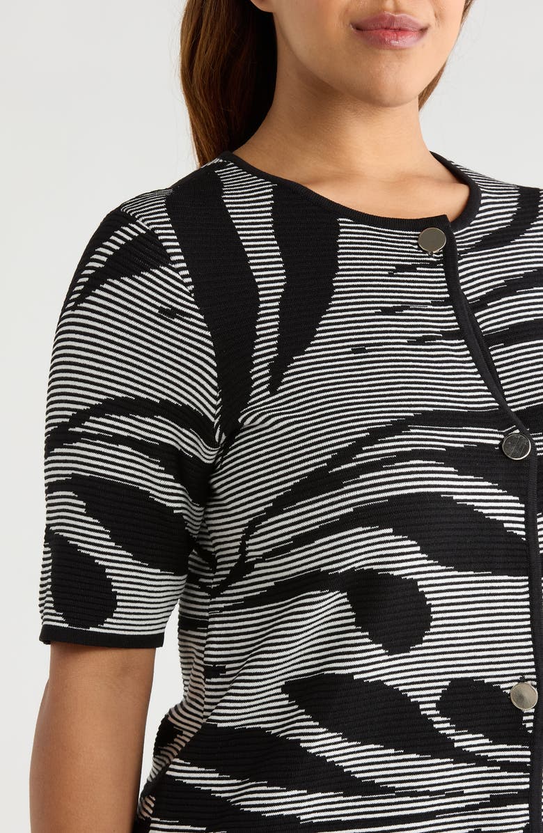 Anne Klein Short Sleeve Button Front Cardigan, Alternate, color, 