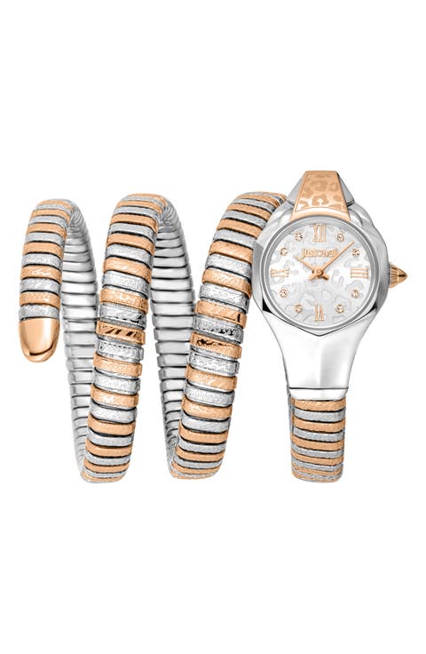 Snake Wraparound Bracelet Watch, 22mm x 35mm