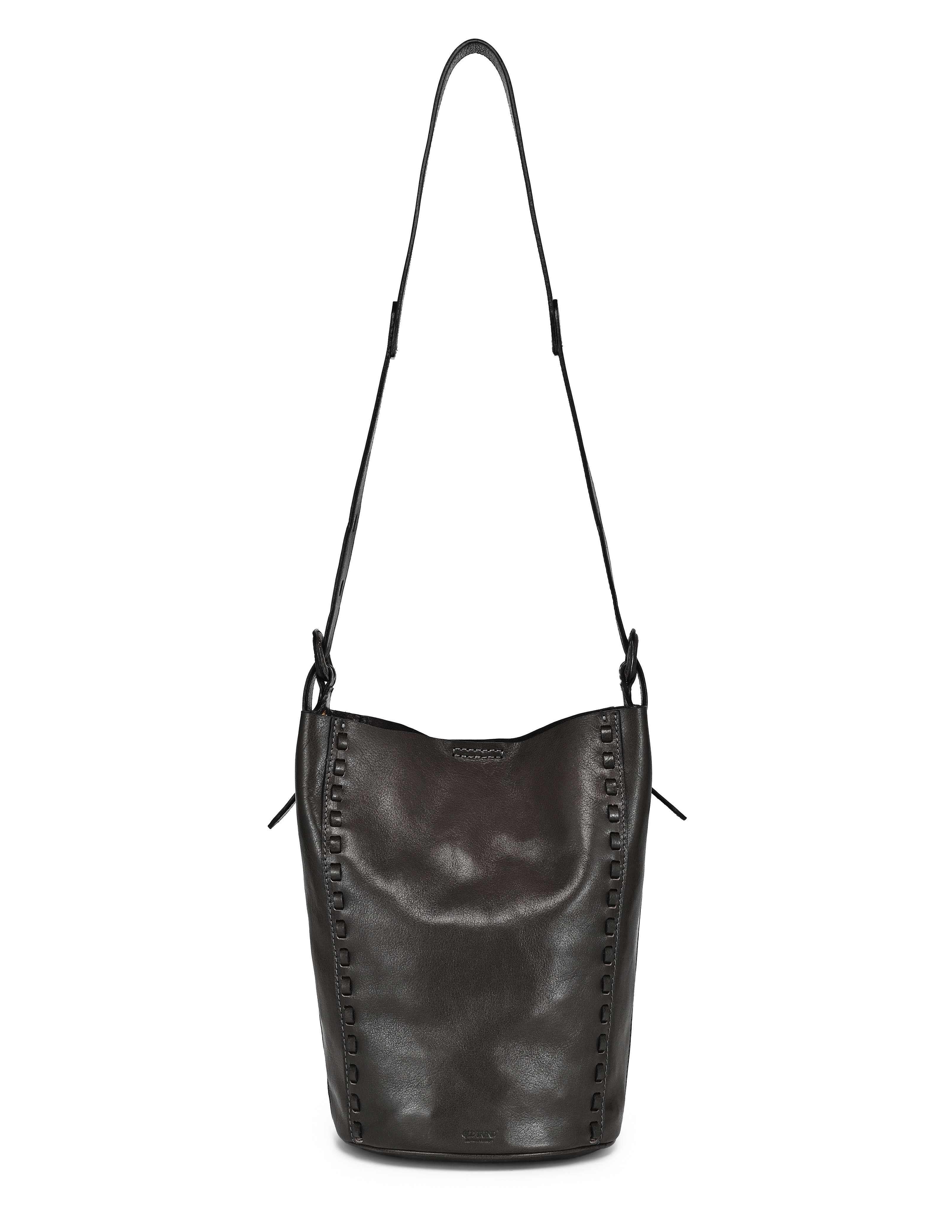 OLD TREND Juniper Genuine Leather Woven Barrel Crossbody Bag, Main, color, Slate