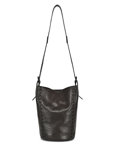 Juniper Genuine Leather Woven Barrel Crossbody Bag