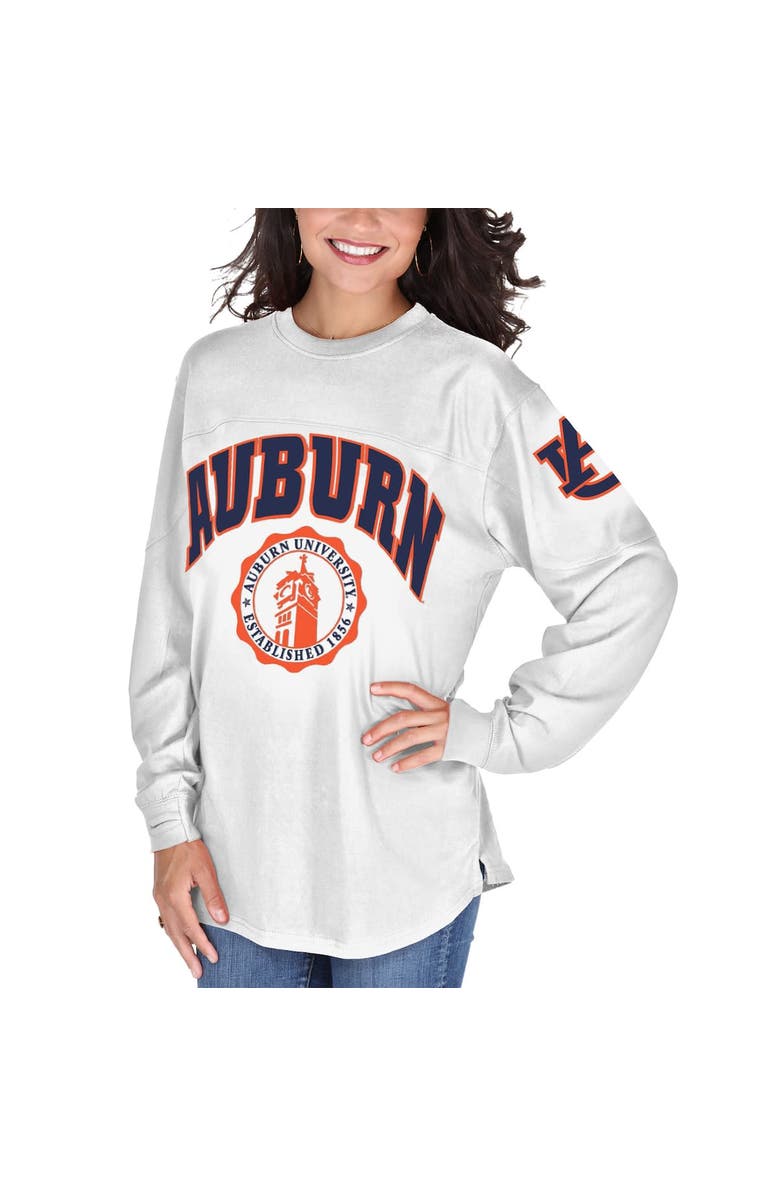PRESSBOX Women's White Auburn Tigers Edith Long Sleeve T-Shirt, Main, color, 