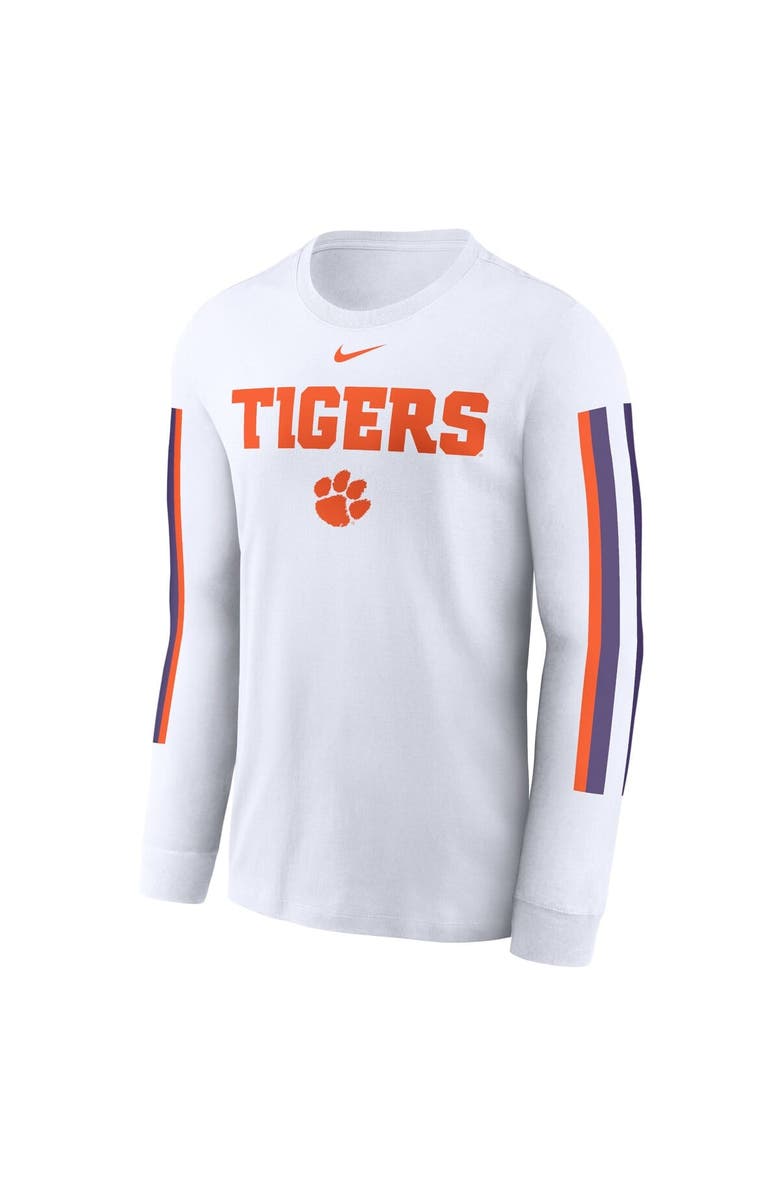 Nike Men's Nike White Clemson Tigers Local Spirit Slogan Long Sleeve T-Shirt, Alternate, color, White